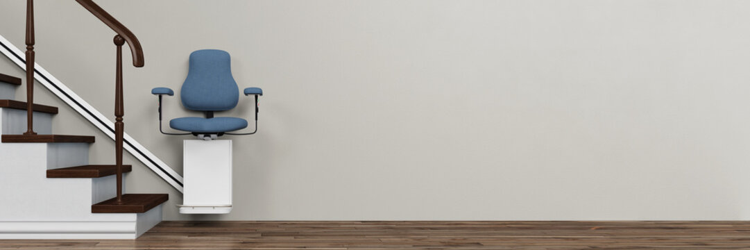 Treppenlift in einem Haus mit Treppe