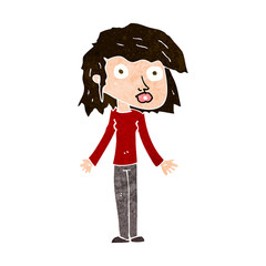cartoon girl shrugging shoulders