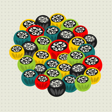 Pattern with strange floral balls.