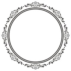 Circle Vintage Frame Vector. frames and vignette for design template. Elements in Victorian style. Ornate decor for invitations, greeting cards, certificate, thank you message.