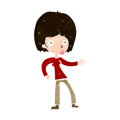 cartoon woman pointing