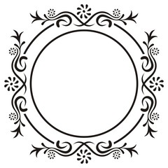 Circle Vintage Frame Vector. frames and vignette for design template. Elements in Victorian style. Ornate decor for invitations, greeting cards, certificate, thank you message.