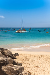 Fototapeta na wymiar Santa Maria beach in Sal Island Cape Verde - Cabo Verde