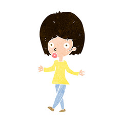 cartoon confused woman