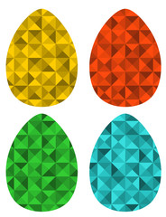 Set of retro eggs made of triangles.