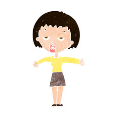 cartoon bored woman