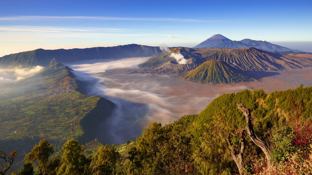 Bromo volcano at sunrise,Tengger Semeru national park, East Java, Indonesia