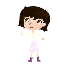 cartoon happy girl