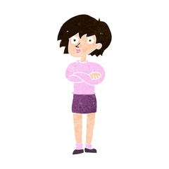 cartoon woman wit crossed arms