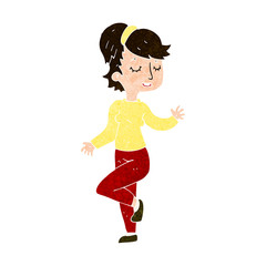 cartoon dancing woman