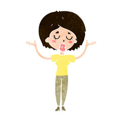 cartoon peaceful woman