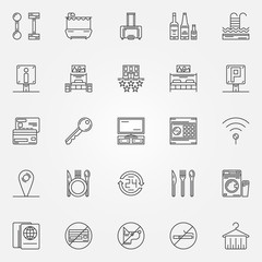 Hotel linear icons