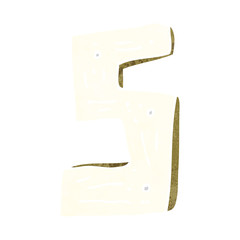cartoon wooden number