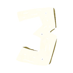 cartoon wooden number