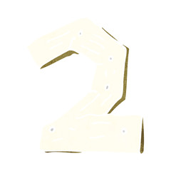 cartoon wooden number