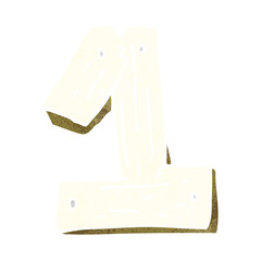 cartoon wooden number one
