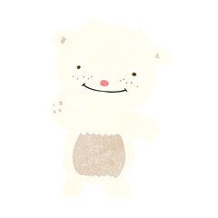 cartoon waving polar bear cub