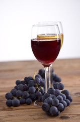 Vine with old barrel.