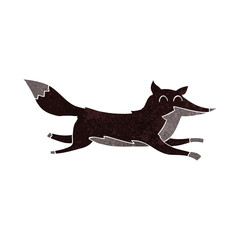 cartoon running wolf