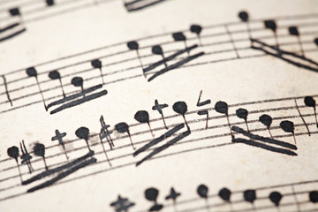 Sheet music close-up