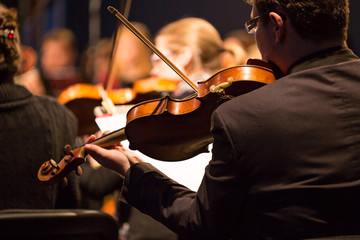 Symphony orchestra performing. - 91854391