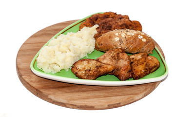 Mashed potato chicken breasts zucchini meatballs cereals bread