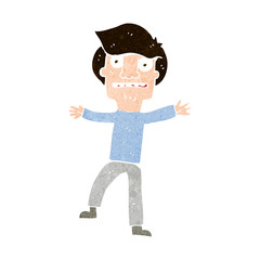 cartoon boy panicking