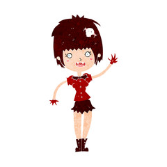 cartoon waving vampire girl