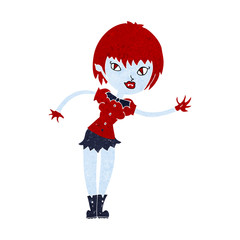 cartoon vampire girl welcoming