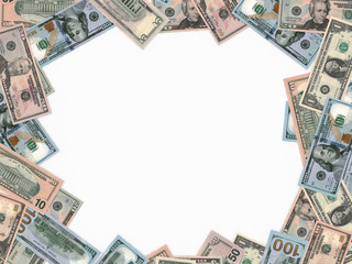 Different dollar bank notes.