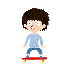 cartoon boy on skateboard