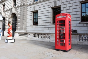 Red telephone box, London