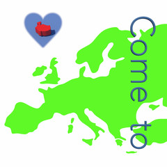 Come to Iceland con mappa Europa