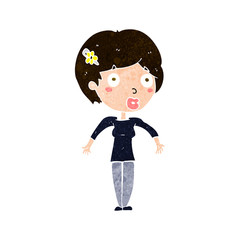 cartoon shocked woman