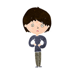 cartoon woman making Who Me? gesture