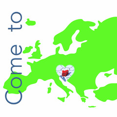 Come to Slovenia con mappa Europa