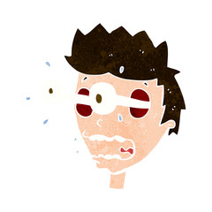 cartoon surprised man with eyes popping out