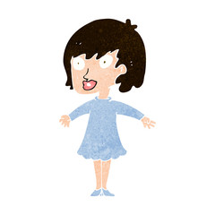 cartoon woman wearing dress