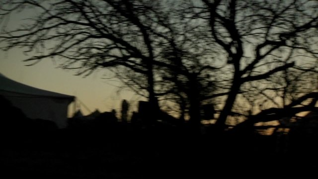 A mountain bike rider takes off down a trail.