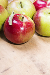 apples on a wooden background
