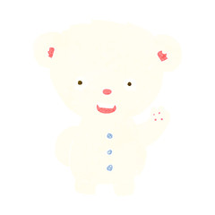 cartoon waving polar bear cub