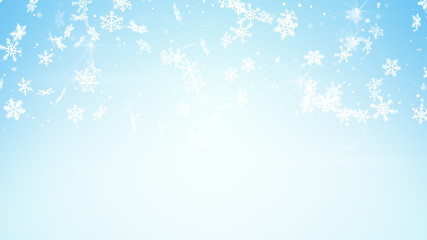 snowfall on light blue background