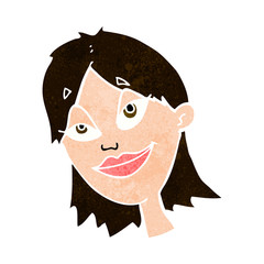 cartoon happy woman