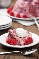 Raspberry Charlotte or Mousse Cake with Berries