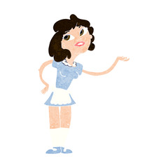 cartoon waitress serving