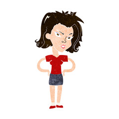 cartoon woman with hands on hips