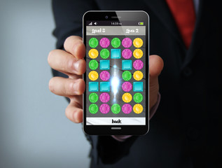 videogame businessman smartphone
