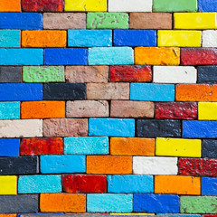 Colorful brick wall background