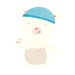 cartoon polar bear wearing hat