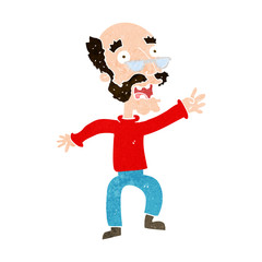 cartoon frightened old man